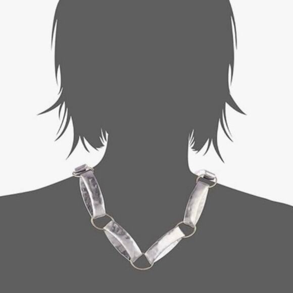 Robert Lee Morris Soho Designer Statement Necklace Hammered
Silver Oval Links - Picture 2 of 16
